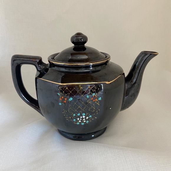 Vintage Moriage Hand Painted Tea Pot - Picture 2 of 7